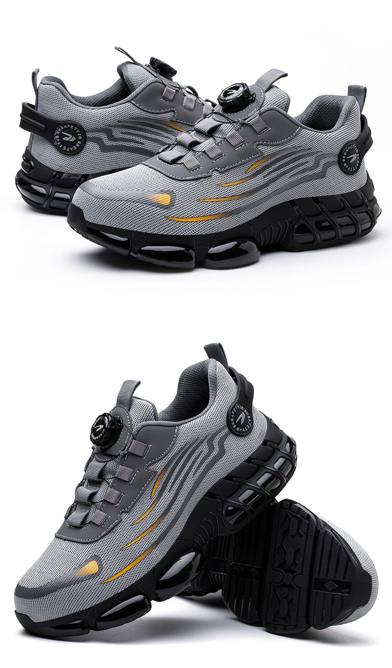 Men’s Rotating Button Safety Shoes – Anti-Smash & Anti-Puncture